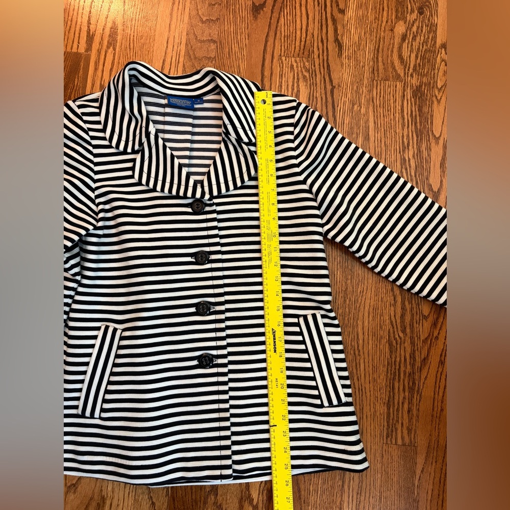 Pendleton Black White Striped Swing Jacket Blazer… - image 6